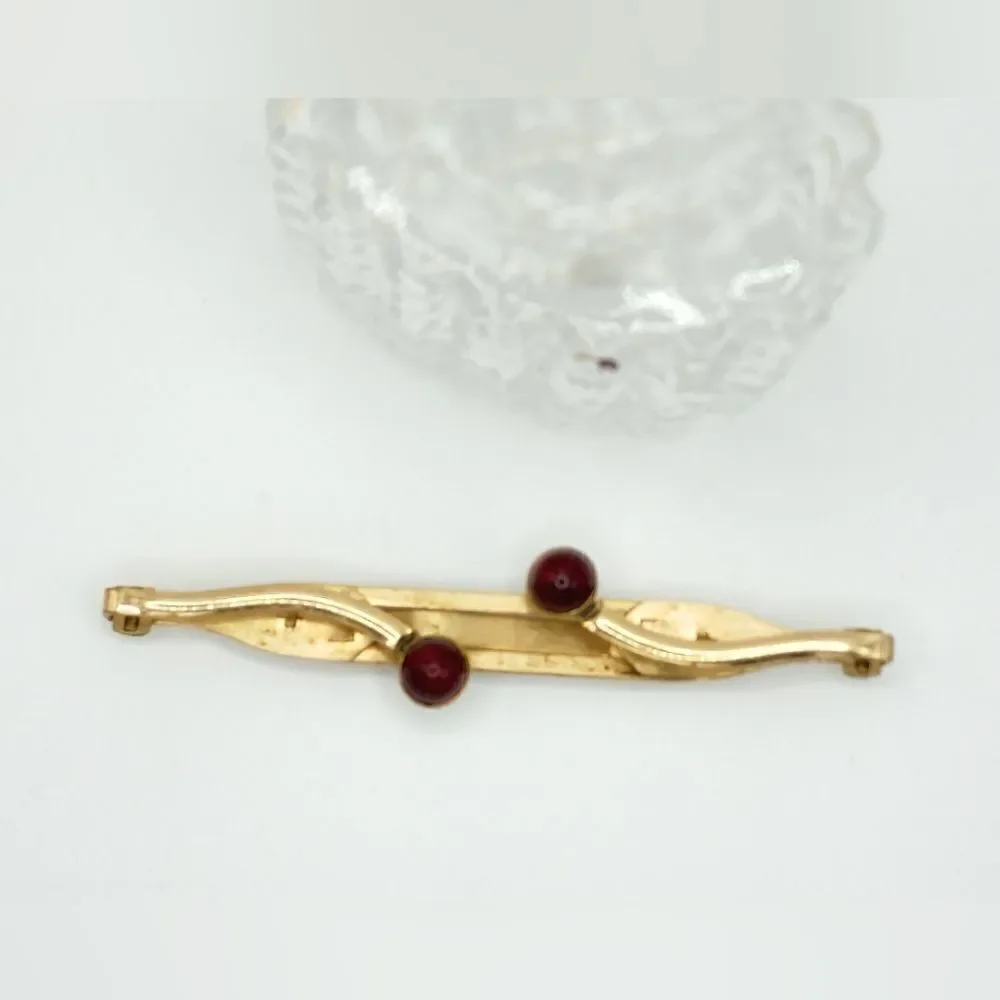 Men's Vintage Gold double ruby tie clip